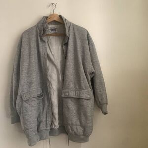 vintage grey sweatshirt cardigan